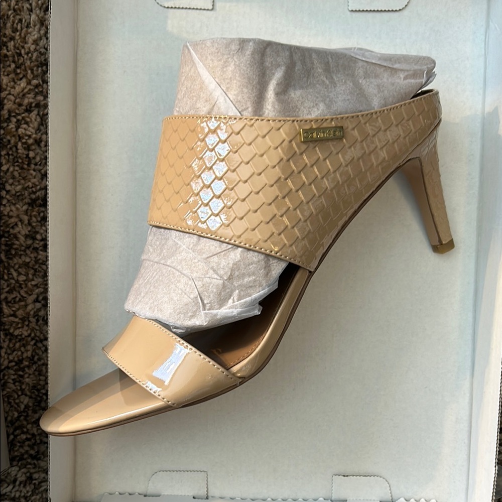Calvin Klein Collection Cream Woven Sandal